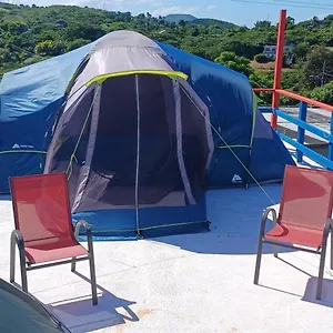 Rooster Run Glamping Has Rooftop And Off The Ground Glamping Experience For 1 To 16 In A Single Tent And Views Of The Rain Forrest And To Culebra Across The Atlantic Ocean W Tents, Linens, Deluxe Air Beds, Warm Shower And At A Great Pric , Vieques Puerto Rico